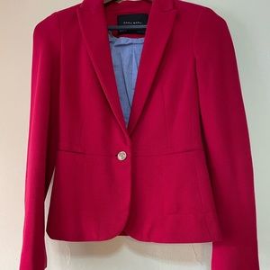 Zara bright red XS jacket with one gold button front, and on each sleeve.